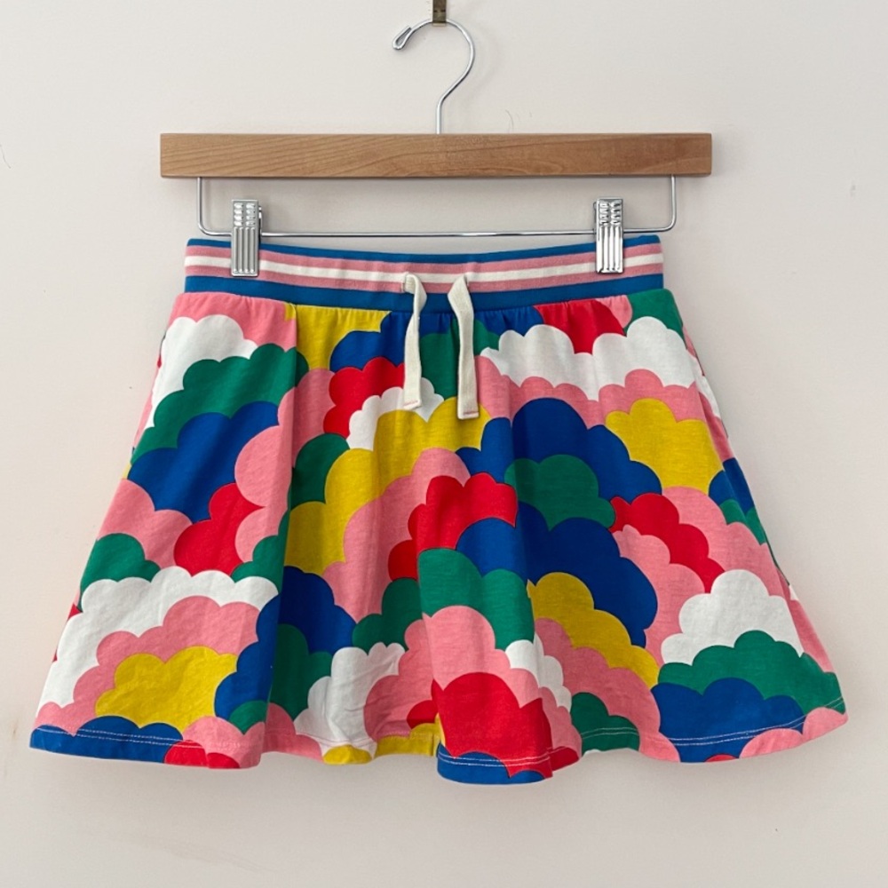 MINI BODEN EUC/LN Colorful Rainbow Cloud Print Skirt w/ Built-in Shorts